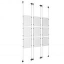 (9) 8-1/2'' Width x 11'' Height Clear Acrylic Frame & (6) Aluminum Chrome Polished Adjustable Angle Signature Cable Systems with (36) Single-Sided Panel Grippers