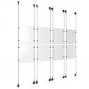 (8) 8-1/2'' Width x 11'' Height Clear Acrylic Frame & (8) Aluminum Chrome Polished Adjustable Angle Signature Cable Systems with (32) Single-Sided Panel Grippers