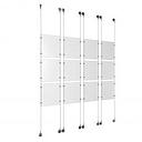 (12) 8-1/2'' Width x 11'' Height Clear Acrylic Frame & (8) Aluminum Chrome Polished Adjustable Angle Signature Cable Systems with (48) Single-Sided Panel Grippers