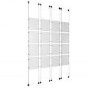 (16) 8-1/2'' Width x 11'' Height Clear Acrylic Frame & (8) Aluminum Chrome Polished Adjustable Angle Signature Cable Systems with (64) Single-Sided Panel Grippers