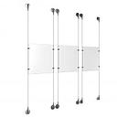 (1) 8-1/2'' Width x 11'' Height Clear Acrylic Frame & (1) Aluminum Chrome Polished Adjustable Angle Signature Cable Systems with (2) Single-Sided Panel Grippers (2) Double-Sided Panel Grippers