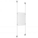 (1) 11'' Width x 17'' Height Clear Acrylic Frame & (2) Stainless Steel Satin Brushed Adjustable Angle Signature Cable Systems with (4) Single-Sided Panel Grippers