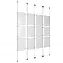 (12) 11'' Width x 17'' Height Clear Acrylic Frame & (8) Stainless Steel Satin Brushed Adjustable Angle Signature Cable Systems with (48) Single-Sided Panel Grippers