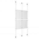 (4) 11'' Width x 17'' Height Clear Acrylic Frame & (3) Stainless Steel Satin Brushed Adjustable Angle Signature Cable Systems with (8) Single-Sided Panel Grippers (4) Double-Sided Panel Grippers