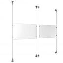 (2) 17'' Width x 11'' Height Clear Acrylic Frame & (4) Stainless Steel Satin Brushed Adjustable Angle Signature Cable Systems with (8) Single-Sided Panel Grippers