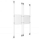 (2) 8-1/2'' Width x 11'' Height Clear Acrylic Frame & (4) Stainless Steel Satin Brushed Adjustable Angle Signature Cable Systems with (8) Single-Sided Panel Grippers