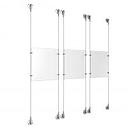 (3) 8-1/2'' Width x 11'' Height Clear Acrylic Frame & (6) Stainless Steel Satin Brushed Adjustable Angle Signature Cable Systems with (12) Single-Sided Panel Grippers