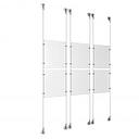 (6) 8-1/2'' Width x 11'' Height Clear Acrylic Frame & (6) Stainless Steel Satin Brushed Adjustable Angle Signature Cable Systems with (24) Single-Sided Panel Grippers