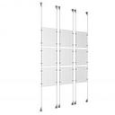 (9) 8-1/2'' Width x 11'' Height Clear Acrylic Frame & (6) Stainless Steel Satin Brushed Adjustable Angle Signature Cable Systems with (36) Single-Sided Panel Grippers