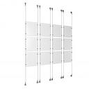 (12) 8-1/2'' Width x 11'' Height Clear Acrylic Frame & (8) Stainless Steel Satin Brushed Adjustable Angle Signature Cable Systems with (48) Single-Sided Panel Grippers