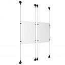 (2) 11'' Width x 17'' Height Clear Acrylic Frame & (4) Aluminum Matte Black Adjustable Angle Signature Cable Systems with (8) Single-Sided Panel Grippers