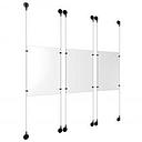 (3) 11'' Width x 17'' Height Clear Acrylic Frame & (6) Aluminum Matte Black Adjustable Angle Signature Cable Systems with (12) Single-Sided Panel Grippers