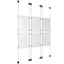 (6) 11'' Width x 17'' Height Clear Acrylic Frame & (6) Aluminum Matte Black Adjustable Angle Signature Cable Systems with (24) Single-Sided Panel Grippers