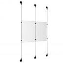 (2) 11'' Width x 17'' Height Clear Acrylic Frame & (3) Aluminum Matte Black Adjustable Angle Signature Cable Systems with (4) Single-Sided Panel Grippers (2) Double-Sided Panel Grippers