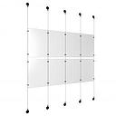 (8) 11'' Width x 17'' Height Clear Acrylic Frame & (5) Aluminum Matte Black Adjustable Angle Signature Cable Systems with (8) Single-Sided Panel Grippers (12) Double-Sided Panel Grippers