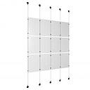 (12) 11'' Width x 17'' Height Clear Acrylic Frame & (5) Aluminum Matte Black Adjustable Angle Signature Cable Systems with (12) Single-Sided Panel Grippers (18) Double-Sided Panel Grippers