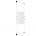 (2) 11'' Width x 8-1/2'' Height Clear Acrylic Frame & (2) Aluminum Matte Black Adjustable Angle Signature Cable Systems with (8) Single-Sided Panel Grippers