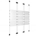 (9) 11'' Width x 8-1/2'' Height Clear Acrylic Frame & (6) Aluminum Matte Black Adjustable Angle Signature Cable Systems with (36) Single-Sided Panel Grippers