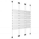 (12) 11'' Width x 8-1/2'' Height Clear Acrylic Frame & (6) Aluminum Matte Black Adjustable Angle Signature Cable Systems with (48) Single-Sided Panel Grippers