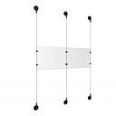 (2) 11'' Width x 8-1/2'' Height Clear Acrylic Frame & (3) Aluminum Matte Black Adjustable Angle Signature Cable Systems with (4) Single-Sided Panel Grippers (2) Double-Sided Panel Grippers