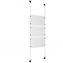 (3) 17'' Width x 11'' Height Clear Acrylic Frame & (2) Aluminum Matte Black Adjustable Angle Signature Cable Systems with (12) Single-Sided Panel Grippers