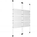 (6) 17'' Width x 11'' Height Clear Acrylic Frame & (4) Aluminum Matte Black Adjustable Angle Signature Cable Systems with (24) Single-Sided Panel Grippers