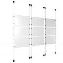 (9) 17'' Width x 11'' Height Clear Acrylic Frame & (6) Aluminum Matte Black Adjustable Angle Signature Cable Systems with (36) Single-Sided Panel Grippers