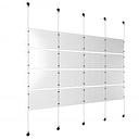 (16) 17'' Width x 11'' Height Clear Acrylic Frame & (5) Aluminum Matte Black Adjustable Angle Signature Cable Systems with (16) Single-Sided Panel Grippers (24) Double-Sided Panel Grippers