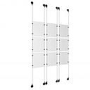 (9) 8-1/2'' Width x 11'' Height Clear Acrylic Frame & (6) Aluminum Matte Black Adjustable Angle Signature Cable Systems with (36) Single-Sided Panel Grippers