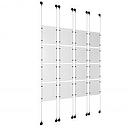 (16) 8-1/2'' Width x 11'' Height Clear Acrylic Frame & (8) Aluminum Matte Black Adjustable Angle Signature Cable Systems with (64) Single-Sided Panel Grippers