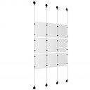 (9) 8-1/2'' Width x 11'' Height Clear Acrylic Frame & (4) Aluminum Matte Black Adjustable Angle Signature Cable Systems with (12) Single-Sided Panel Grippers (12) Double-Sided Panel Grippers