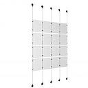 (16) 8-1/2'' Width x 11'' Height Clear Acrylic Frame & (5) Aluminum Matte Black Adjustable Angle Signature Cable Systems with (16) Single-Sided Panel Grippers (24) Double-Sided Panel Grippers