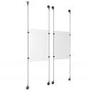 (2) 11'' Width x 17'' Height Clear Acrylic Frame & (4) Aluminum Clear Anodized Adjustable Angle Signature 1/8'' Diameter Cable Systems with (8) Single-Sided Panel Grippers