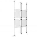 (4) 11'' Width x 17'' Height Clear Acrylic Frame & (4) Aluminum Clear Anodized Adjustable Angle Signature 1/8'' Diameter Cable Systems with (16) Single-Sided Panel Grippers