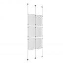 (6) 11'' Width x 17'' Height Clear Acrylic Frame & (3) Aluminum Clear Anodized Adjustable Angle Signature 1/8'' Diameter Cable Systems with (12) Single-Sided Panel Grippers (6) Double-Sided Panel Grippers