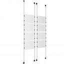 (8) 11'' Width x 8-1/2'' Height Clear Acrylic Frame & (4) Aluminum Clear Anodized Adjustable Angle Signature 1/8'' Diameter Cable Systems with (32) Single-Sided Panel Grippers