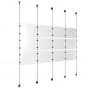 (12) 11'' Width x 8-1/2'' Height Clear Acrylic Frame & (5) Aluminum Clear Anodized Adjustable Angle Signature 1/8'' Diameter Cable Systems with (12) Single-Sided Panel Grippers (18) Double-Sided Panel Grippers