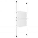 (2) 17'' Width x 11'' Height Clear Acrylic Frame & (2) Aluminum Clear Anodized Adjustable Angle Signature 1/8'' Diameter Cable Systems with (8) Single-Sided Panel Grippers