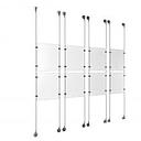 (8) 8-1/2'' Width x 11'' Height Clear Acrylic Frame & (8) Aluminum Clear Anodized Adjustable Angle Signature 1/8'' Diameter Cable Systems with (32) Single-Sided Panel Grippers