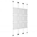 (9) 11'' Width x 17'' Height Clear Acrylic Frame & (6) Aluminum Matte Black Adjustable Angle Signature 1/8'' Diameter Cable Systems with (36) Single-Sided Panel Grippers