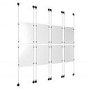 (8) 11'' Width x 17'' Height Clear Acrylic Frame & (8) Aluminum Matte Black Adjustable Angle Signature 1/8'' Diameter Cable Systems with (32) Single-Sided Panel Grippers