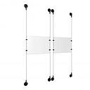 (2) 11'' Width x 8-1/2'' Height Clear Acrylic Frame & (4) Aluminum Matte Black Adjustable Angle Signature 1/8'' Diameter Cable Systems with (8) Single-Sided Panel Grippers