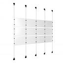 (12) 11'' Width x 8-1/2'' Height Clear Acrylic Frame & (5) Aluminum Matte Black Adjustable Angle Signature 1/8'' Diameter Cable Systems with (12) Single-Sided Panel Grippers (18) Double-Sided Panel Grippers