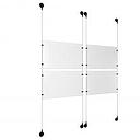 (4) 17'' Width x 11'' Height Clear Acrylic Frame & (4) Aluminum Matte Black Adjustable Angle Signature 1/8'' Diameter Cable Systems with (16) Single-Sided Panel Grippers