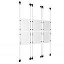 (6) 8-1/2'' Width x 11'' Height Clear Acrylic Frame & (6) Aluminum Matte Black Adjustable Angle Signature 1/8'' Diameter Cable Systems with (24) Single-Sided Panel Grippers