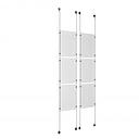 (6) 11'' Width x 17'' Height Clear Acrylic Frame & (4) Stainless Steel Satin Brushed Adjustable Angle Signature 1/8'' Cable Systems with (24) Single-Sided Panel Grippers