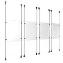 (4) 11'' Width x 17'' Height Clear Acrylic Frame & (8) Stainless Steel Satin Brushed Adjustable Angle Signature 1/8'' Cable Systems with (16) Single-Sided Panel Grippers