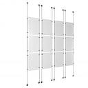 (12) 11'' Width x 17'' Height Clear Acrylic Frame & (8) Stainless Steel Satin Brushed Adjustable Angle Signature 1/8'' Cable Systems with (48) Single-Sided Panel Grippers