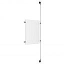 (1) 11'' Width x 17'' Height Clear Acrylic Frame & (1) Stainless Steel Satin Brushed Adjustable Angle Signature 1/8'' Cable Systems with (2) Single-Sided Panel Grippers (2) Double-Sided Panel Grippers