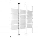 (12) 17'' Width x 11'' Height Clear Acrylic Frame & (6) Stainless Steel Satin Brushed Adjustable Angle Signature 1/8'' Cable Systems with (48) Single-Sided Panel Grippers